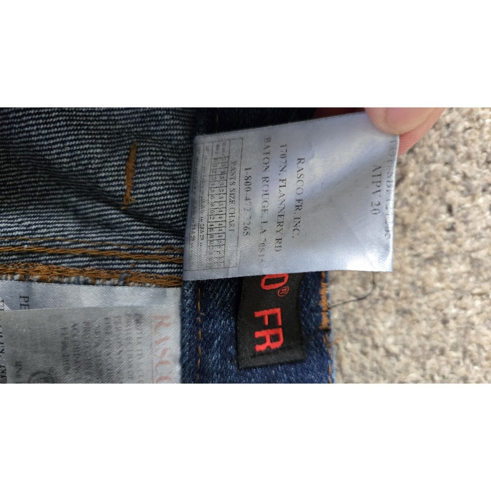 RASCO FR Jeans 31x36 HRC 2 Flame Resistant Work Pants NFPA 2112 Denim - Picture 8 of 10